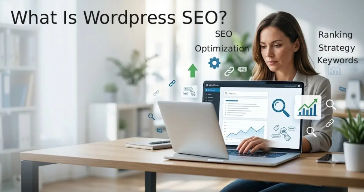 Beginner learning WordPress SEO using website analytics and search optimization tools 